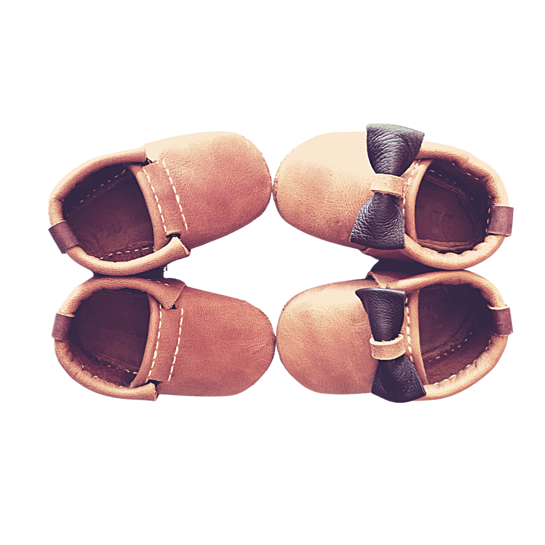 Baby Shoes Bearded Dog Leather