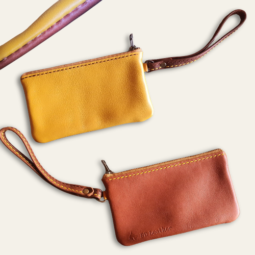Wristlet (yellow & rust)